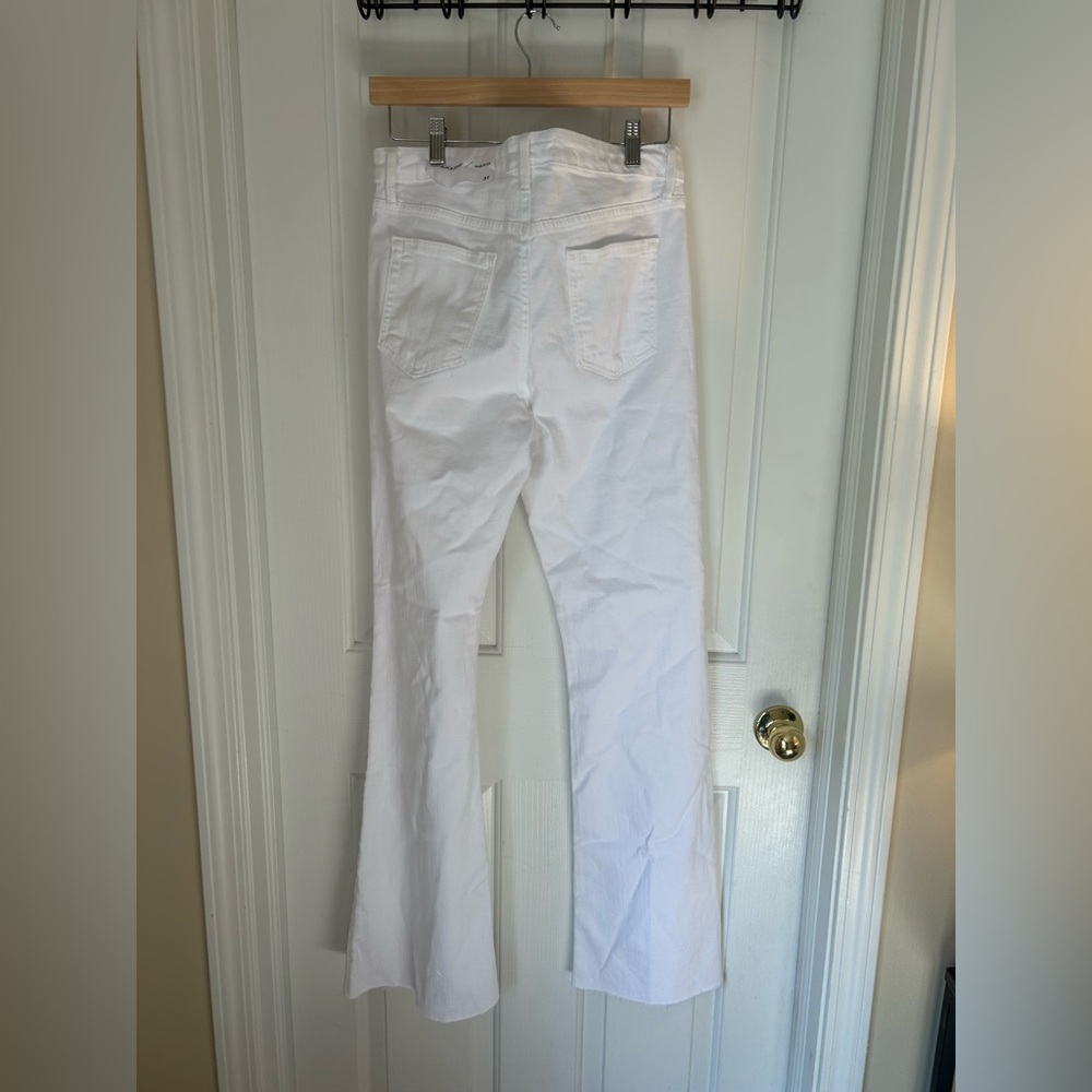 JBD Jeans Flare High Rise Scissor Cut Flare White Jeans NWT Size 31 - Picture 6 of 7